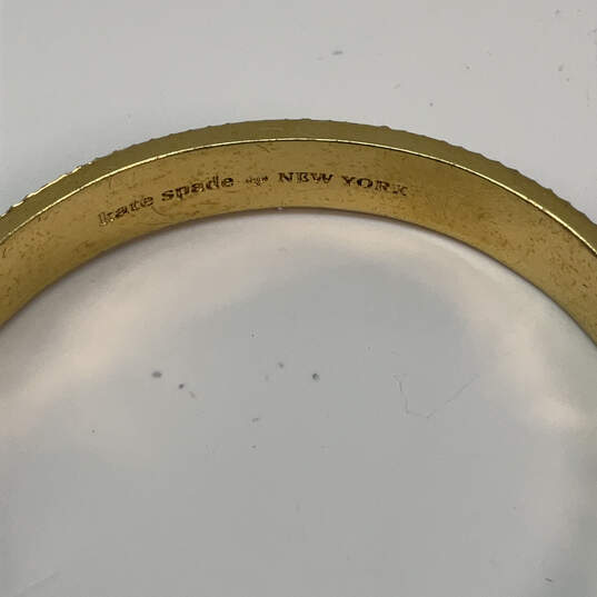 Designer Kate Spade Gold-Tone Pave Clear Crystals Hinge Bangle Bracelet image number 4
