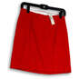 NWT Womens Red Flat Front Elastic Waist Back Zip Short A-Line Skirt Size 2 image number 1