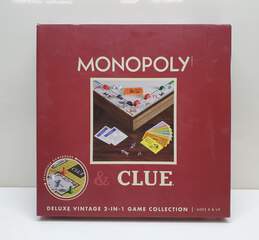 MONOPOLY and Clue Deluxe Vintage 2 in 1 Wood Game Collection Set