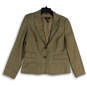 Mens Tan Plaid Peak Lapel Single Breasted Two Button Blazer Size 12 image number 1