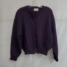 Pendleton Purple Wool Knit Button Up Cardigan Size L