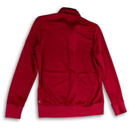 Womens Red Long Sleeve Mock Neck Pockets Full-Zip Activewear Jacket Size M alternative image