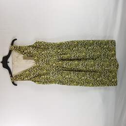 J Crew Women's Green Leopard Print Sleeveless Dress 12 NWT