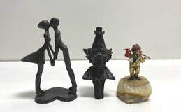 Handcrafted Metal Clown Figurine Lot of 3 Assorted Metal Clown /Oher, Sculptures