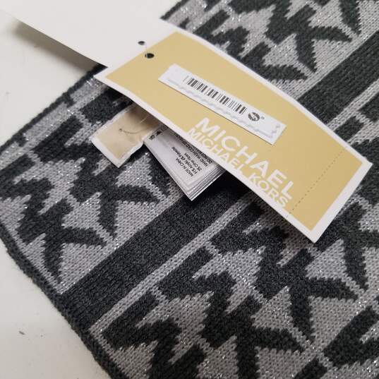 Michael Kors Signature Fall 2019 Silver Grey Scarf image number 6