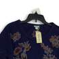 NWT Sundance Womens Navy Blue Embroidered Balloon Long Sleeve Blouse Top Size S image number 3