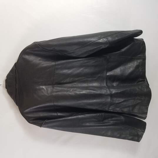 Calvin Klein Mens Black Leather Jacket L image number 2