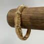 Designer Swarovski Gold-Tone Rhinestone Hinged Bangle Bracelet w/ Dust Bag image number 1