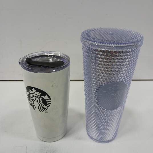 Bundle of 4 Assorted Starbucks Cups w/ Lids image number 4