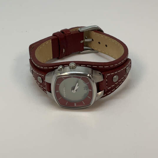 Designer Fossil Silver-Tone Adjustable Strap Square Dial Analog Wristwatch image number 1