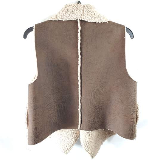 C&C California Women Brown Faux Fur Vest XS NWT image number 5