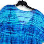NWT Womens Blue Round Neck Short Sleeve Pullover A-Line Dress Size 20W image number 4