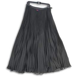 NWT Ralph Lauren Womens Black Side Zip Midi Pleated Skirt Size 8