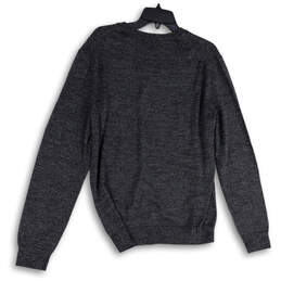 Womens Gray Black Heather V-Neck Long Sleeve Pullover Sweater Size Large alternative image