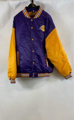NBA Men's Purple/Gold Satin LA Lakers Jacket- 3XL