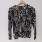 Talbots Women's Black Floral Knit Cardigan Size S NWT image number 2