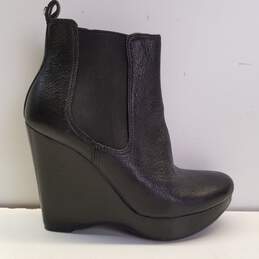 Michael Kors Leather Wedge Ankle Bootie Black 5