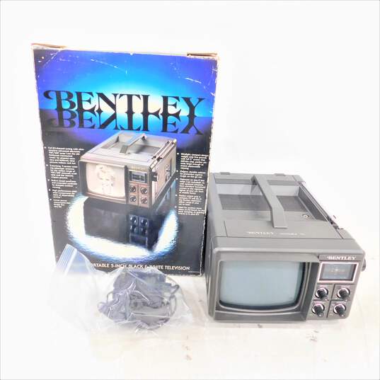 Vintage Bentley Deluxe Portable 5in. Black & White TV Television Model 100 IOB image number 1
