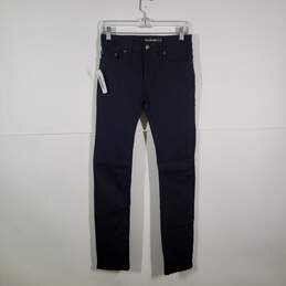 Womens Regular Fit Dark Wash Denim 5 Pocket Design Skinny Leg Jeans Size 27