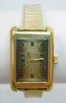 VNTG Women's Bulova Accutron N4 Gold Elecroplate Analog Quartz Watch
