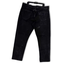 Womens Black Dark Wash Stretch Pockets Straight Leg Jeans Size W42xL32 alternative image