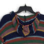 Womens Multicolor Striped Long Sleeve Kangaroo Pocket Pullover Hoodie Sz S image number 4
