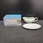 Classic Gold Porcelain Gravy Boat & Saucer IOB image number 1