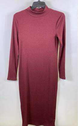 NWT Gap Womens Red Ribbed Turtleneck Pullover Sweater Dress Size S Petite