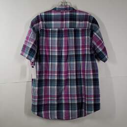 Mens Plaid Classic Fit Collared Short Sleeve Dress Shirt Size XL 17-17 1/2 alternative image