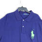 Mens Blue Spread Collar Short Sleeve Golf Polo Shirt Size 3XB image number 3