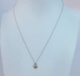 Tiffany & Co 925 Heart Lock Keyhole Pendant Cable Chain Necklace 2.3g