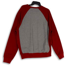 Mens Gray Red Round Neck Long Sleeve Pullover Sweatshirt Size Large alternative image