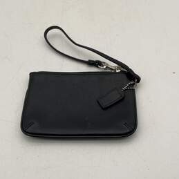 Coach Womens Black Leather Zipper Logo Charm Classic Wristlet Wallet alternative image