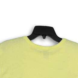 Womens Yellow Crew Neck Short Sleeve Pullover Cropped Top Size Medium