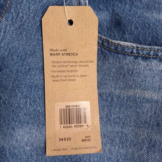 Levi's Men's 513 Blue Slim Straight Jeans Size 34 x 30 NWT image number 4