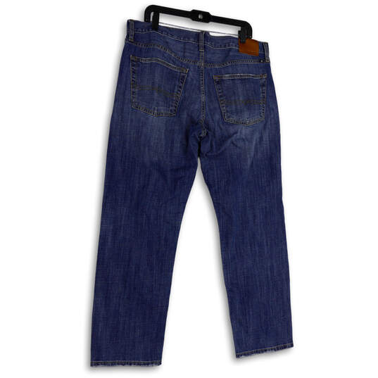 Womens Blue Denim Medium Wash Stretch Pocket Straight Leg Jeans Size 36/30 image number 3