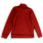 Womens Red Heather Mock Neck Long Sleeve 1/4 Zip Activewear Jacket Size L image number 2