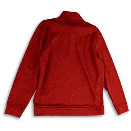 Womens Red Heather Mock Neck Long Sleeve 1/4 Zip Activewear Jacket Size L alternative image