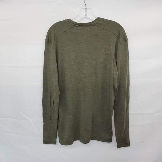 Smartwool Olive Green Crewneck Long Sleeved Shirt WM Size L image number 2