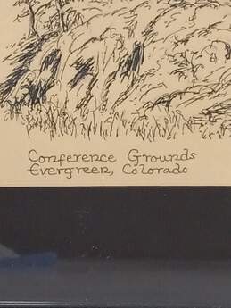 Conference Grounds Original Pen & Ink Signed Framed Drawing alternative image