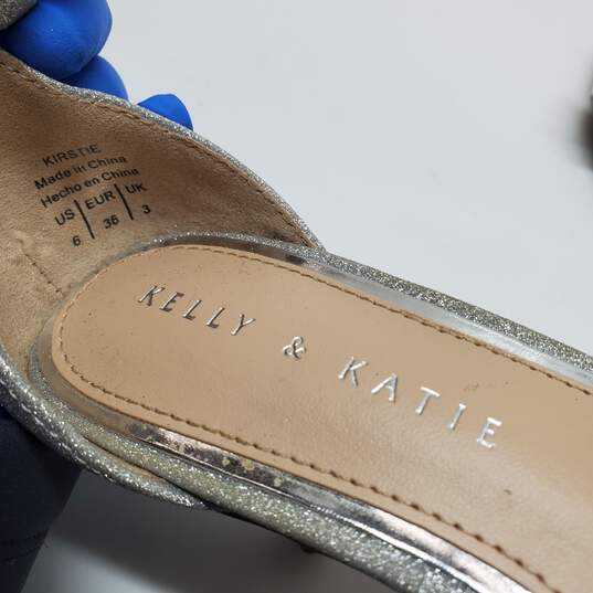 Kelly & Katie KIRSTIE Women's Silver Glitter Heels  Size 6 image number 6