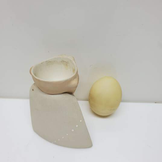 VTG. 1989 Ceramic Egg Head Figurine Ring Holder Approx. 5 In. Signed *No COA image number 2