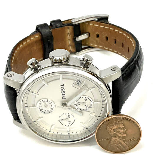 Designer Fossil Boyfriend ES-2392 Stainless Steel Round Analog Wristwatch image number 2