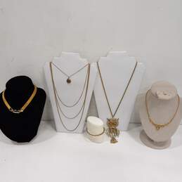 Bundle of Assorted Gold Tinted Fashion Jewelry