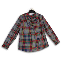 NWT Womens Multicolor Plaid Long Sleeve Hooded Full-Zip Jacket Size M Reg alternative image