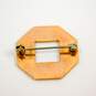 10K Yellow Gold Geometric Lines Octagon Brooch 3.9g image number 2