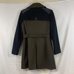 Women's Brown/Black DKNY Double-Breasted Coat, Sz. S alternative image