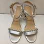 Karl Lagerfeld Leather Chain Detail Daisy Heels Silver 7.5 image number 5