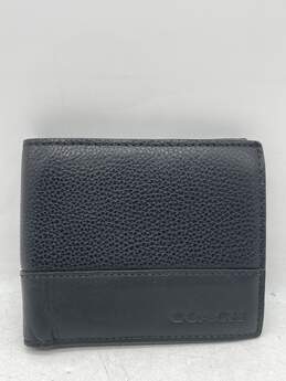 Mens Black Pebbled Leather Multi Card Holders Bifold Wallet W-0552198-F