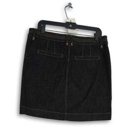 NWT White House Black Market Womens Dark Blue Denim Mini Skirt Size 10 alternative image